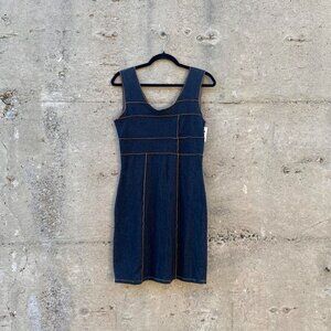 vintage denim patch dress